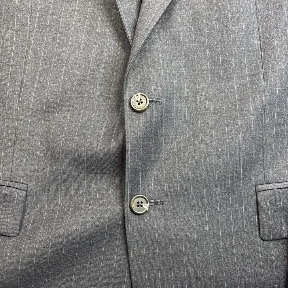 Ralph Lauren Mens Blazer Gray Pinstripe Wool 2 Button Suit Jacket Sport Coat 42R